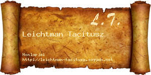 Leichtman Tacitusz névjegykártya